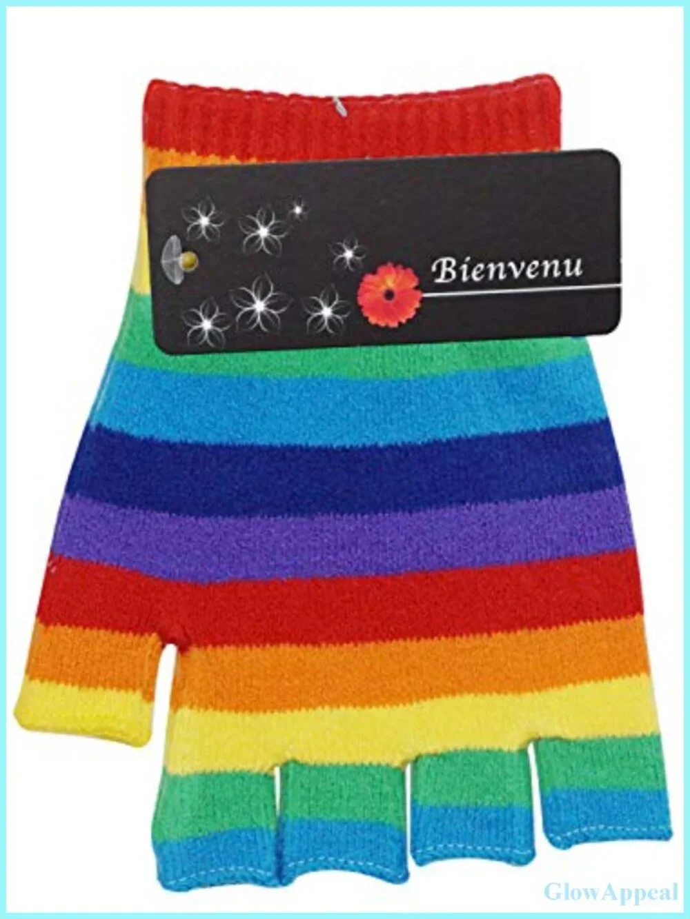 Stretchy Fingerless Hand Warmer Skeleton Gloves - Acrylic Cotton Knit